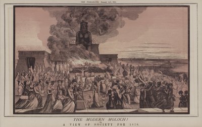 Den moderna Moloch! eller, A View of Society för 1870 (färg litho) av Matthew