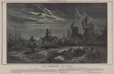 Den moderna Quijoten! (färg litho) av Matthew