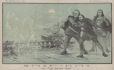 Prinsen av Wales, till kung George IV: Jag följer dig! (färg litho) av Matthew
