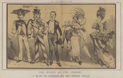 Periodens slöseri! eller, A Plate of Fashions for the British Folly (färg litho) av Matthew