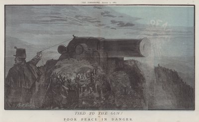 Bundet till pistolen! eller, Poor Peace in Danger (färg litho) av Matthew