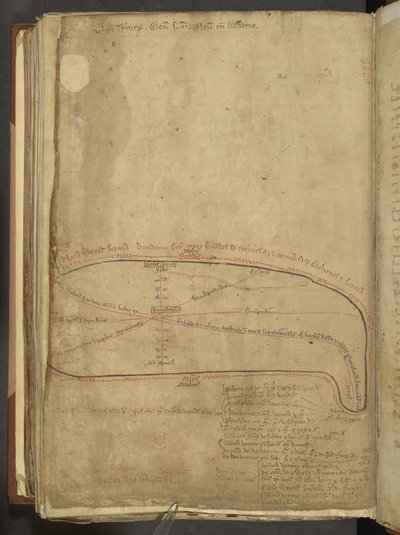 Cotton MS Nero D 1 f.187v romerska militärvägar, från 