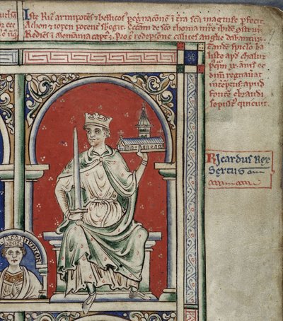 Richard I Lejonhjärta från Historia Anglorum, Chronica majora av Matthew Paris