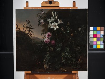 Stilleben (olja på duk) av Matthias Withoos