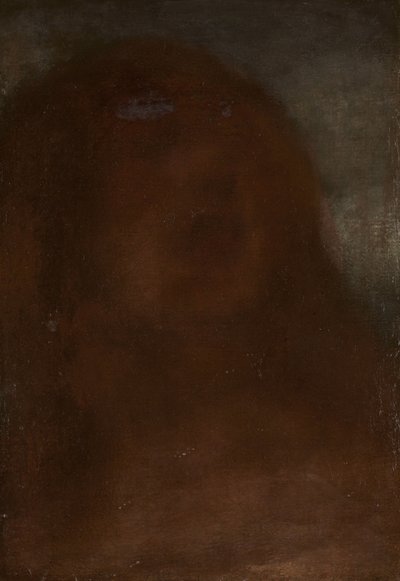Huvudet på en kvinna som heter "A fair beauty" av Matthijs Maris