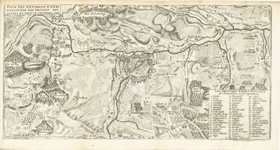 Beleg van Ath, 1706 Plan över omgivningarna i Ath belägrad av de allierades trupper och tagen den 2 oktober 1706 (titel på objekt) av Matthijs Pool (possibly)