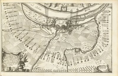 Belägring av Keizersweerd, 1702 Plan de la Ville de Keyserswert (titel på objekt) av Matthijs Pool (possibly)