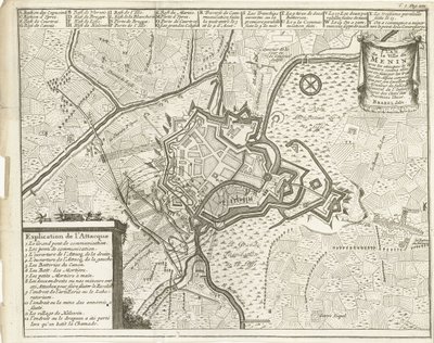 Belägring av Menin, 1706 Plan de la Ville de Menin (...) (titel på objekt) av Matthijs Pool (possibly)