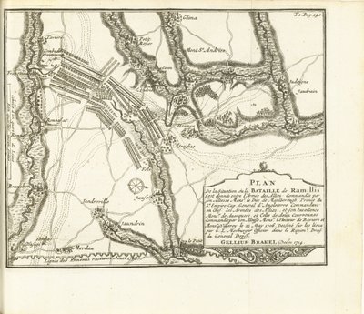 Slag bij Ramillies, 1706 Plan över stadsslottet och fortet Huy belägrade av arméerna i S.A.E. de Baviere & du Marechal de Villeroy le 26 maj 1705 (titel på objekt) av Matthijs Pool (possibly)