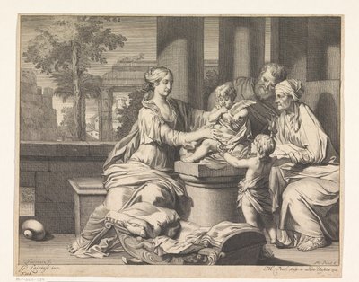 Helig familj med Zacharias, Elisabeth och Johannes Döparen av Matthijs Pool
