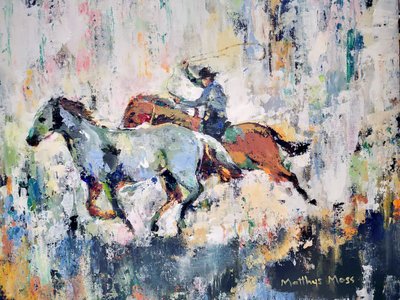 Cowboy-roping i galopp av Matthys Moss