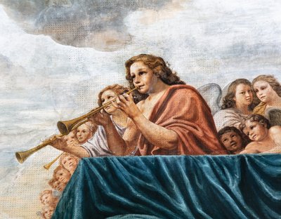 Concerts of Angels, detalj av Mattia (1613-99) Preti