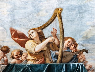 Änglarnas konserter, detalj av Mattia (1613-99) Preti