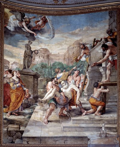 St Andrews gravläggning (fresk av Mattia Preti
