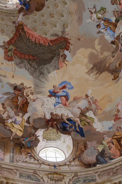 Detalj av "The Assumption of Mary" av Mattia Biella Felice and Bibiena Giuseppe Galli Bortoloni