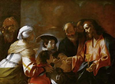 Kristus välsignar barnen Låt de små barnen komma till mig, c. 1635. av Mattia Preti