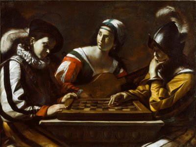 Draughts Game, 1630-talet av Mattia Preti