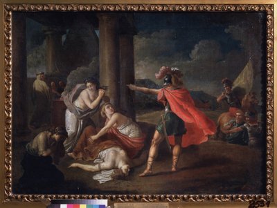 Camille, Horaces syster död. Målning av Matvei Ivanovich Puchinov (1716-1797), olja på duk av Matvei Ivanovich Puchinov