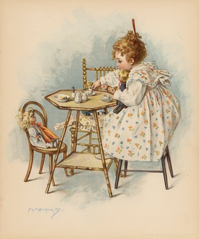 Maternal Cares (färg litho) av Maud Humphrey