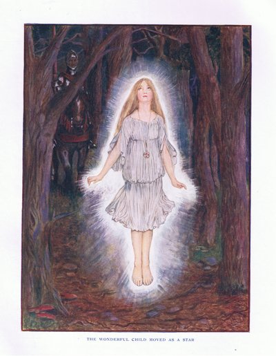 Det underbara barnet rörde sig som en stjärna, illustration från Lady And Fairy Tales, 1914 av Maud Tindal Atkinson