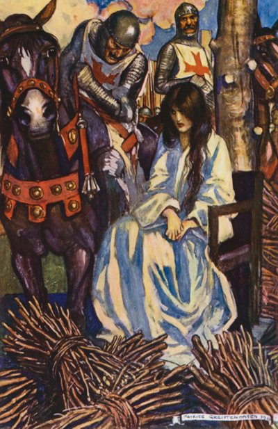 Illustration till Ivanhoe av Sir Walter Scott (färglitografi) av Maurice (after) Greiffenhagen