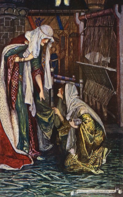Illustration till Ivanhoe av Sir Walter Scott (färglitografi) av Maurice (after) Greiffenhagen