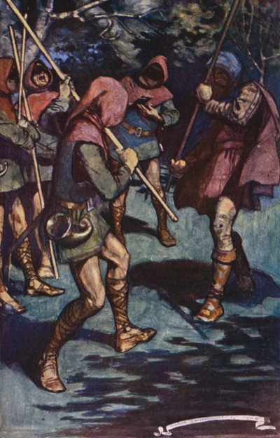 Illustration till Ivanhoe av Sir Walter Scott (färglitografi) av Maurice (after) Greiffenhagen