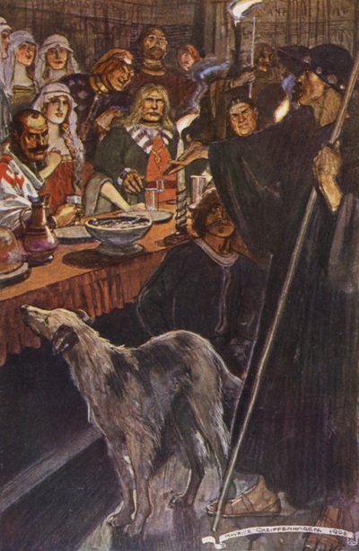 Illustration till Ivanhoe av Sir Walter Scott (färglitografi) av Maurice (after) Greiffenhagen