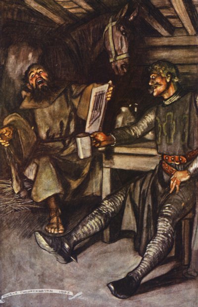 Illustration till Ivanhoe av Sir Walter Scott (färglitografi) av Maurice (after) Greiffenhagen
