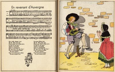 Kommer tillbaka från Auvergne. barnrim (barnsång) (gravyr) av Maurice Berty