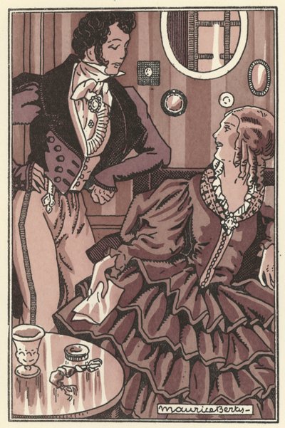 Illustration för Scenes de la Vie de Boheme av Henri Murger (litho) av Maurice Berty