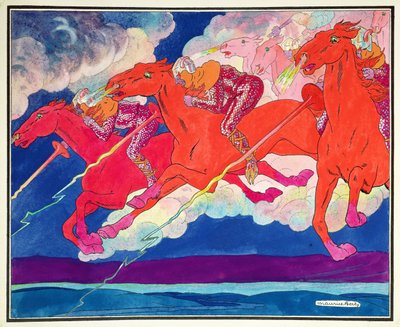 The Legions of Attila Descending from Heaven, c.1920 (akvarell på papper) av Maurice Berty