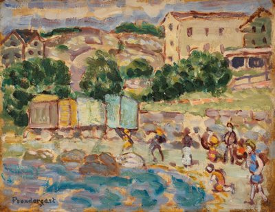 Strand och by av Maurice Brazil Prendergast