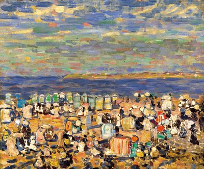 Stranden vid St. Malo, ca. 1907 av Maurice Brazil Prendergast