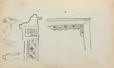 Italiensk skissbok: Arkitektoniska detaljer och figurer sida 199, 1898-1899. av Maurice Brazil Prendergast