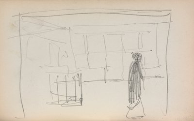 Italiensk skissbok: Figur i en interiör sida 175, 1898-1899. av Maurice Brazil Prendergast