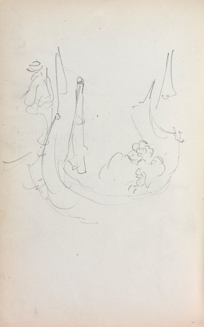 Italiensk skissbok: Gondol sida 35, 1898-1899. av Maurice Brazil Prendergast