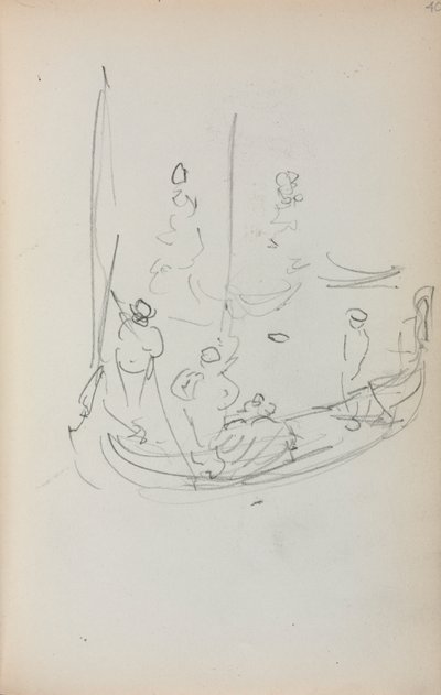 Italiensk skissbok: Gondol sida 40, 1898-1899. av Maurice Brazil Prendergast