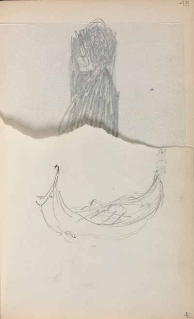 Italiensk skissbok: Gondol sida 46, 1898-1899. av Maurice Brazil Prendergast