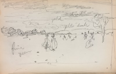 Italiensk skissbok: Landskap sida 57, 1898-1899. av Maurice Brazil Prendergast