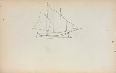 Italiensk skissbok: Segelbåt sida 224, 1898-1899. av Maurice Brazil Prendergast