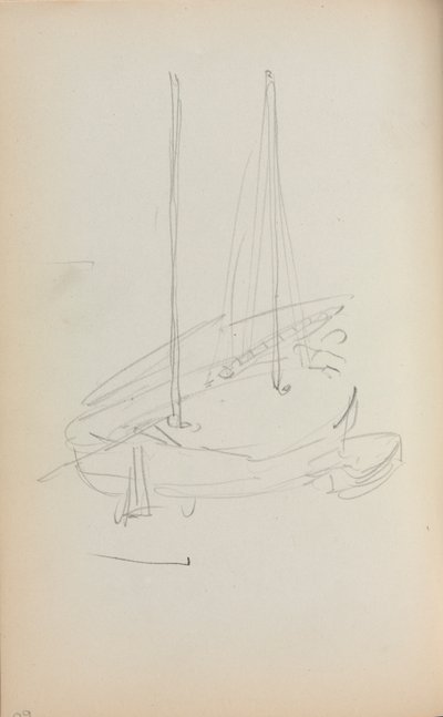 Italiensk skissbok: Segelbåt sida 60, 1898-1899. av Maurice Brazil Prendergast