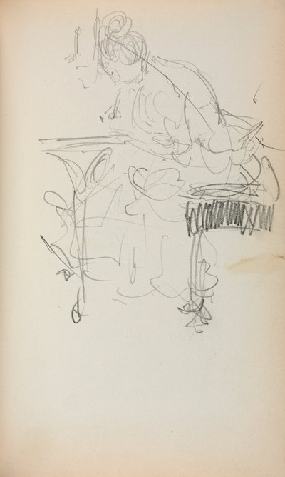 Italiensk skissbok: Sittande kvinnasömnad sida 153, 1898-1899. av Maurice Brazil Prendergast