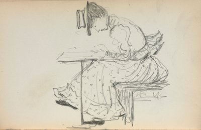 Italiensk skissbok: Sittande kvinna sida 107, 1898-1899. av Maurice Brazil Prendergast