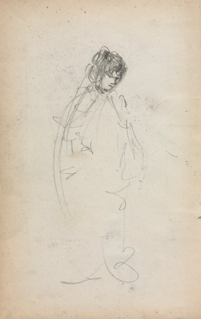 Italiensk skissbok: Stående kvinna sida 1, 1898-1899. av Maurice Brazil Prendergast