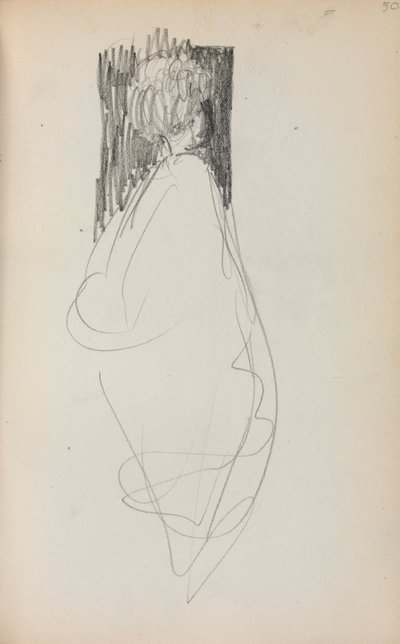 Italiensk skissbok: Stående kvinna sida 50, 1898-1899. av Maurice Brazil Prendergast