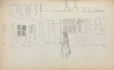 Italian Sketchbook: Street Scene with a Girl sida 159, 1898-1899. av Maurice Brazil Prendergast