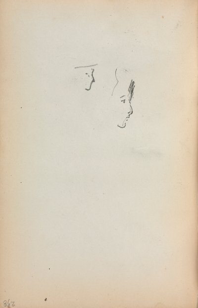 Italiensk skissbok: Två profiler sida 258, 1898-1899. av Maurice Brazil Prendergast