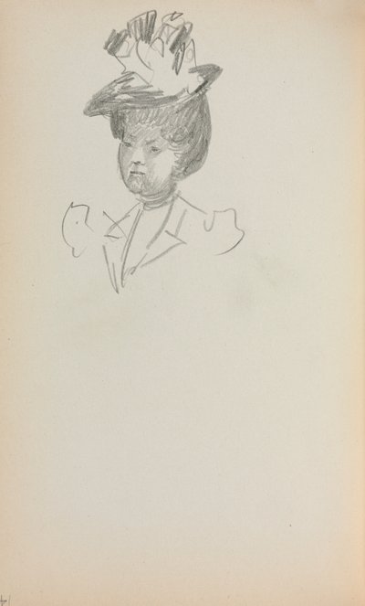 Italiensk skissbok: Kvinna, bystlängd sida 142, 1898-1899. av Maurice Brazil Prendergast