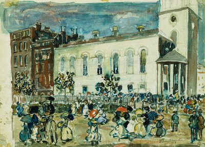 Park Street Church, Boston, ca 1905-1907 av Maurice Brazil Prendergast